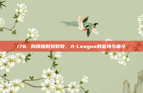 178. 向艰难时刻致敬，A-League的坚持与奋斗