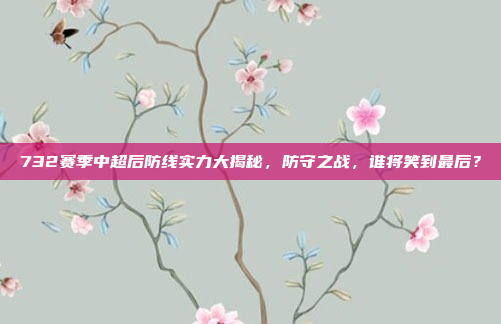 732赛季中超后防线实力大揭秘，防守之战，谁将笑到最后？