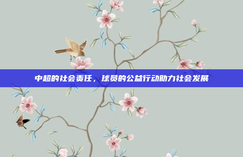 中超的社会责任，球员的公益行动助力社会发展