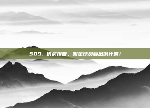 509. 伤病报告，明星球员复出倒计时！