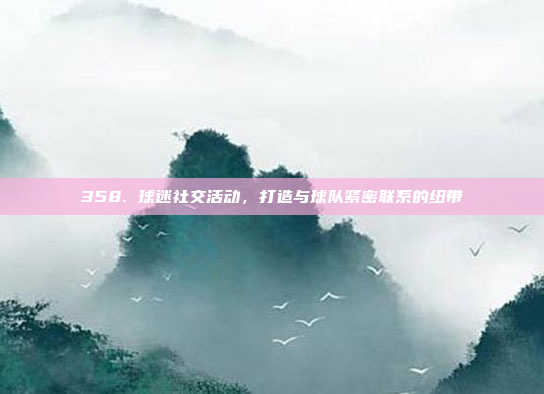 358. 球迷社交活动，打造与球队紧密联系的纽带