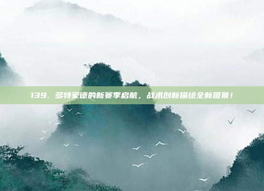 139. 多特蒙德的新赛季启航，战术创新描绘全新图景！