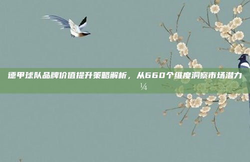 德甲球队品牌价值提升策略解析，从660个维度洞察市场潜力 📈💼