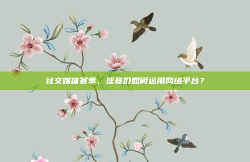 社交媒体赛季，球员们如何运用网络平台？