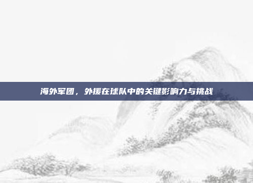 海外军团，外援在球队中的关键影响力与挑战