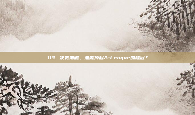 113. 决赛前瞻，谁能捧起A-League的桂冠？