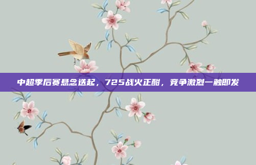 中超季后赛悬念迭起，725战火正酣，竞争激烈一触即发